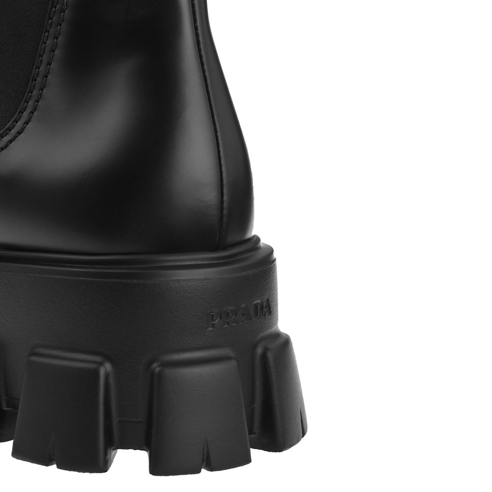 Prada Monolith Leather Ankle Boots Prada