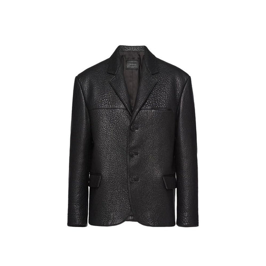 Prada Single-Breasted Leather Jacket Prada