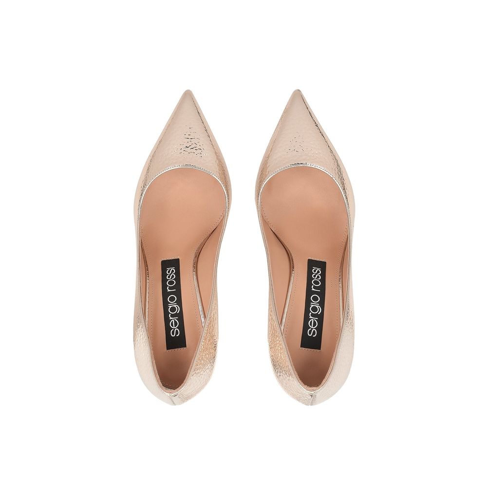Sergio Rossi Rose Gold Calfskin High Heel Pumps