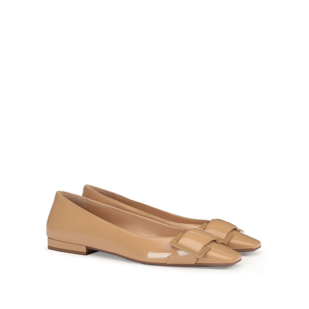Sergio Rossi Brown Calfskin Ballet Flats