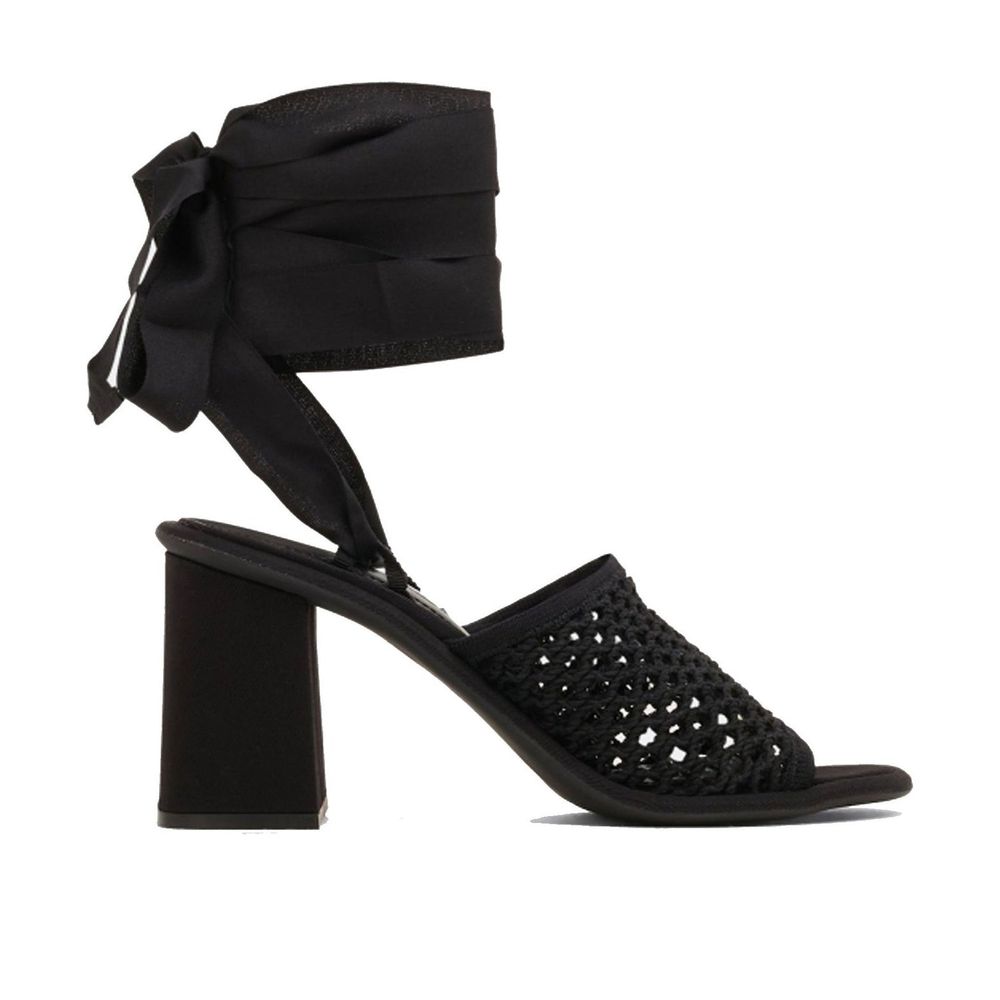 Miu Miu Black Fabric Strap-On Sandals