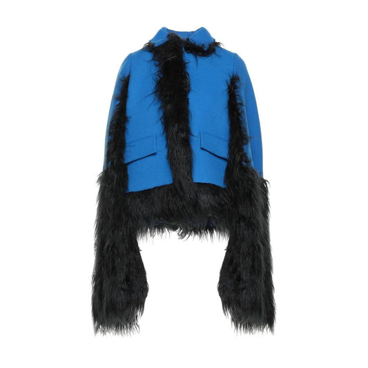 Maison Margiela Faux Fur Trimmed Cape Jacket Maison Margiela