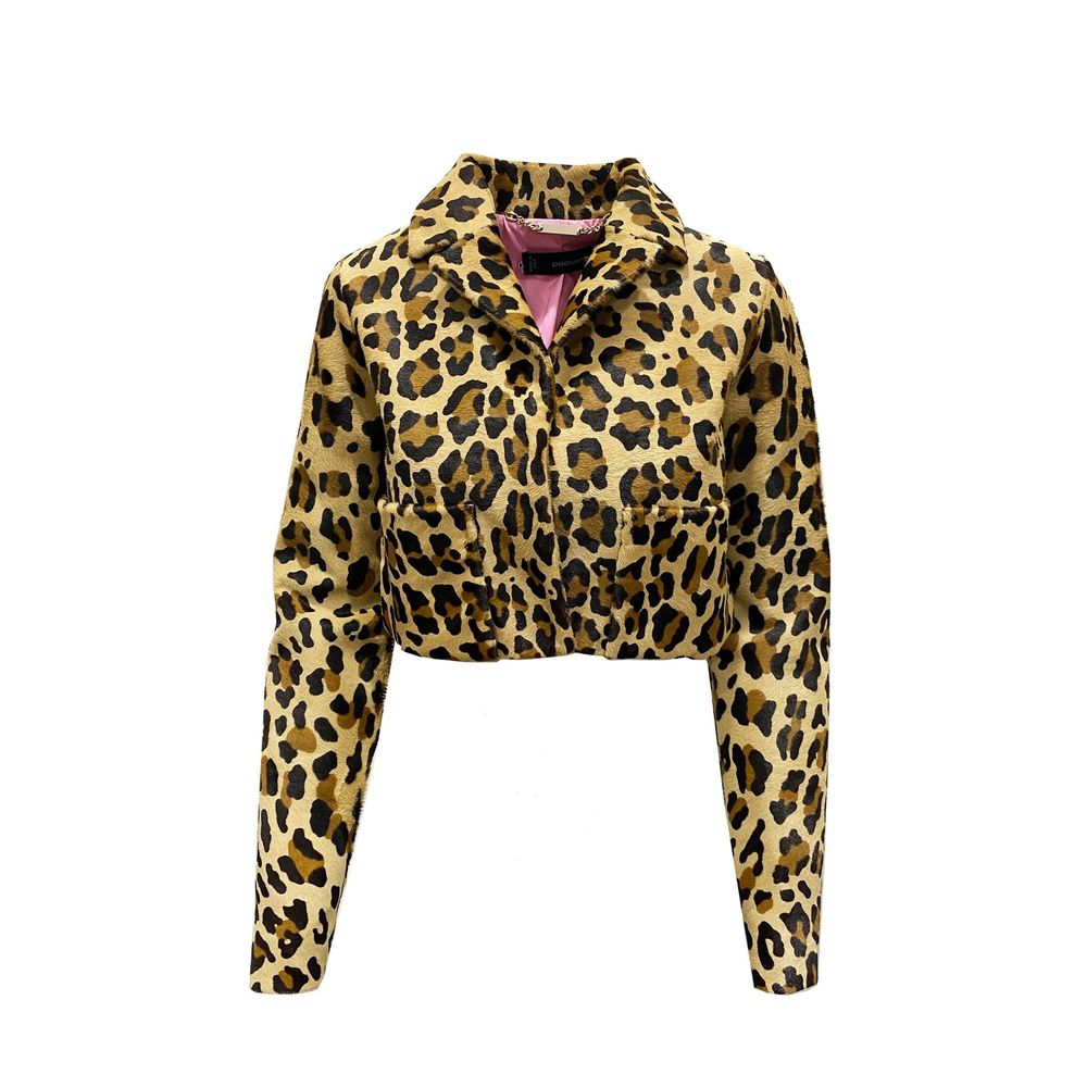 Dsquared² Leopard Calf Hair Cropped Jacket Dsquared²
