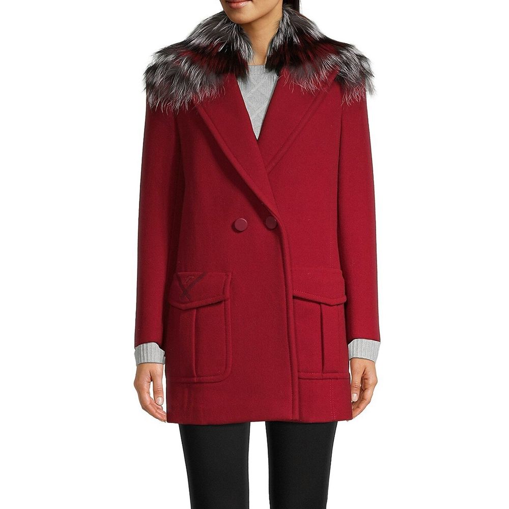 Fendi Fur Collar Wool Coat Fendi