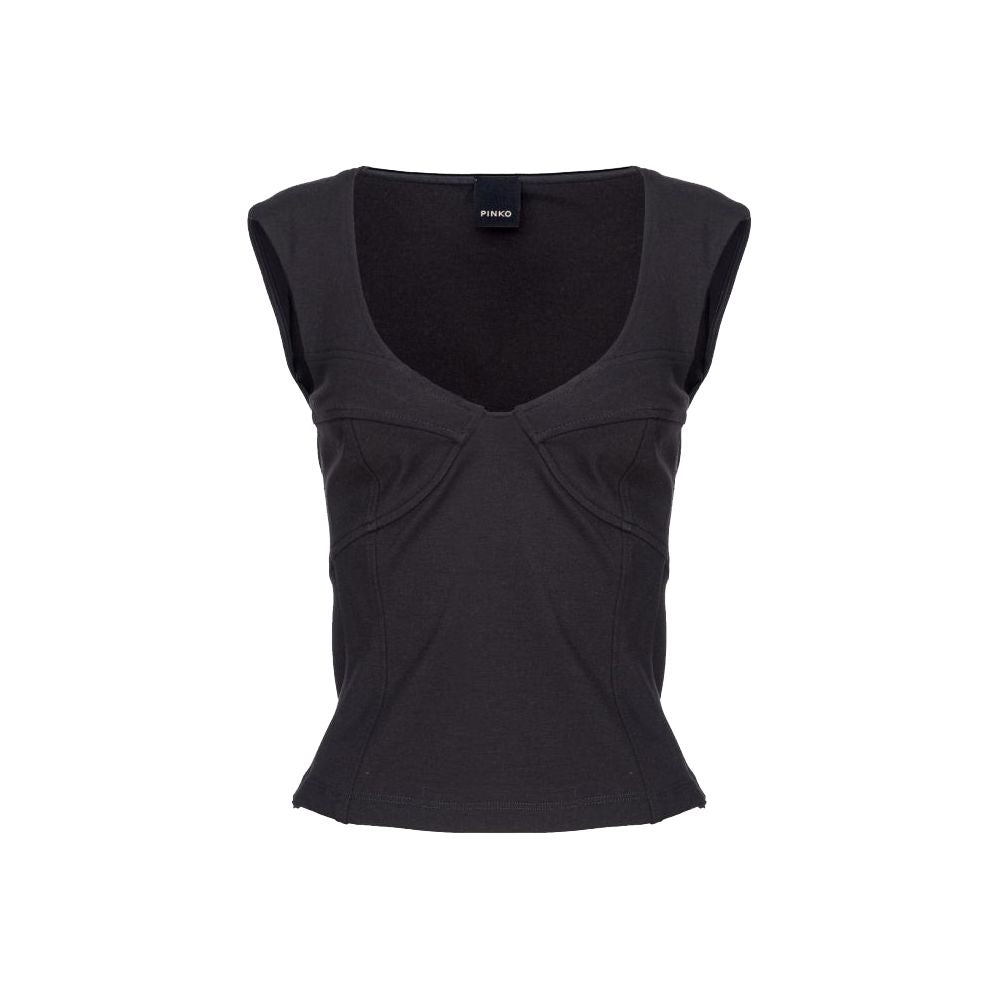 PINKO Black Viscose Tops & T-Shirt PINKO