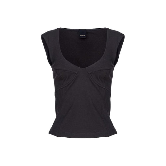 PINKO Black Viscose Tops & T-Shirt PINKO