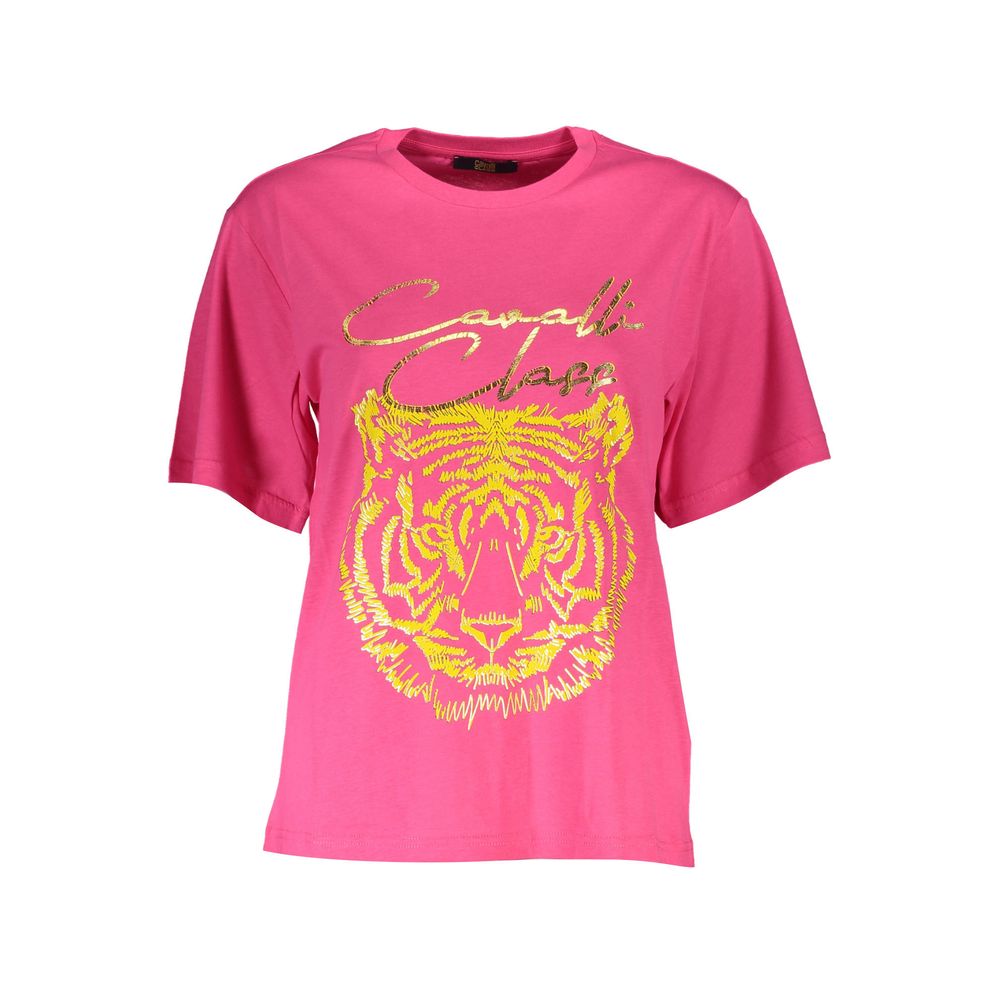 Cavalli Class Pink Cotton Women T-Shirt Cavalli Class