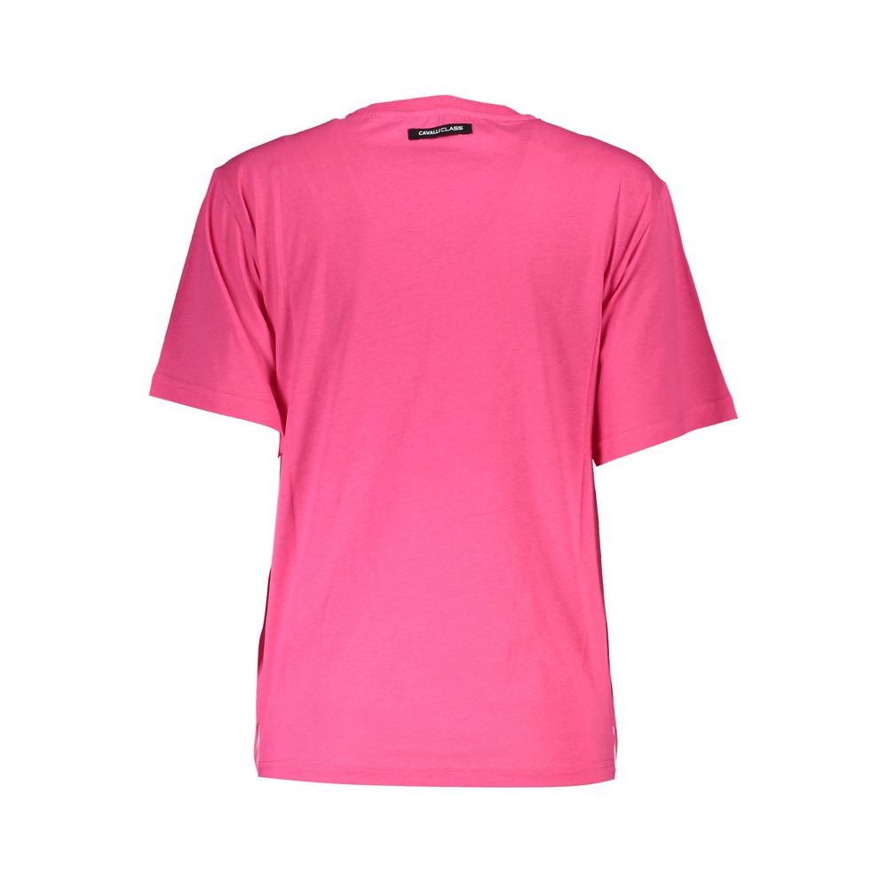 Cavalli Class Pink Cotton Women T-Shirt Cavalli Class