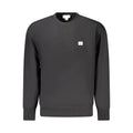 Black cotton men's sweatshirt by Calvin Klein, featuring a relaxed fit and classic crewneck design.