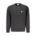 Black cotton men's sweatshirt by Calvin Klein, featuring a relaxed fit and classic crewneck design.