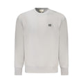 Calvin Klein Grigio Cotton Men’s Sweatshirt with crew neck and long sleeves, soft grey fabric, casual style.