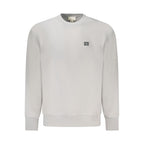 Calvin Klein Grigio Cotton Men’s Sweatshirt with crew neck and long sleeves, soft grey fabric, casual style.