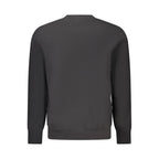 Black cotton men's sweatshirt by Calvin Klein, featuring a classic crewneck design and subtle logo detail.