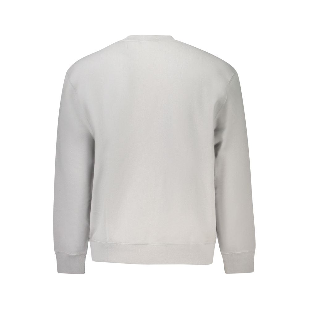 Calvin Klein Grigio Cotton Men’s Sweatshirt in light gray with crew neck and long sleeves, casual style and soft fabric.
