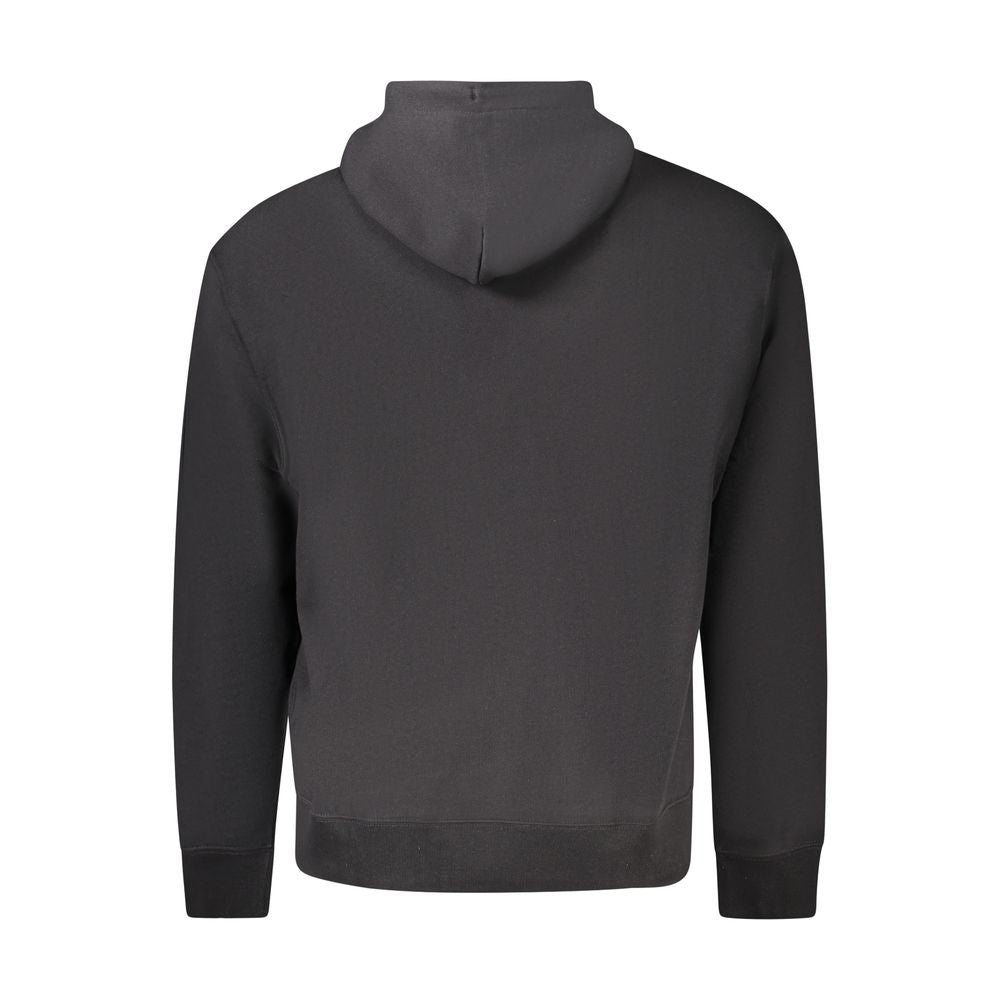 Black cotton men's sweatshirt by Calvin Klein with a classic crew neck and minimalist design.