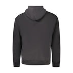 Black cotton men's sweatshirt by Calvin Klein with a classic crew neck and minimalist design.