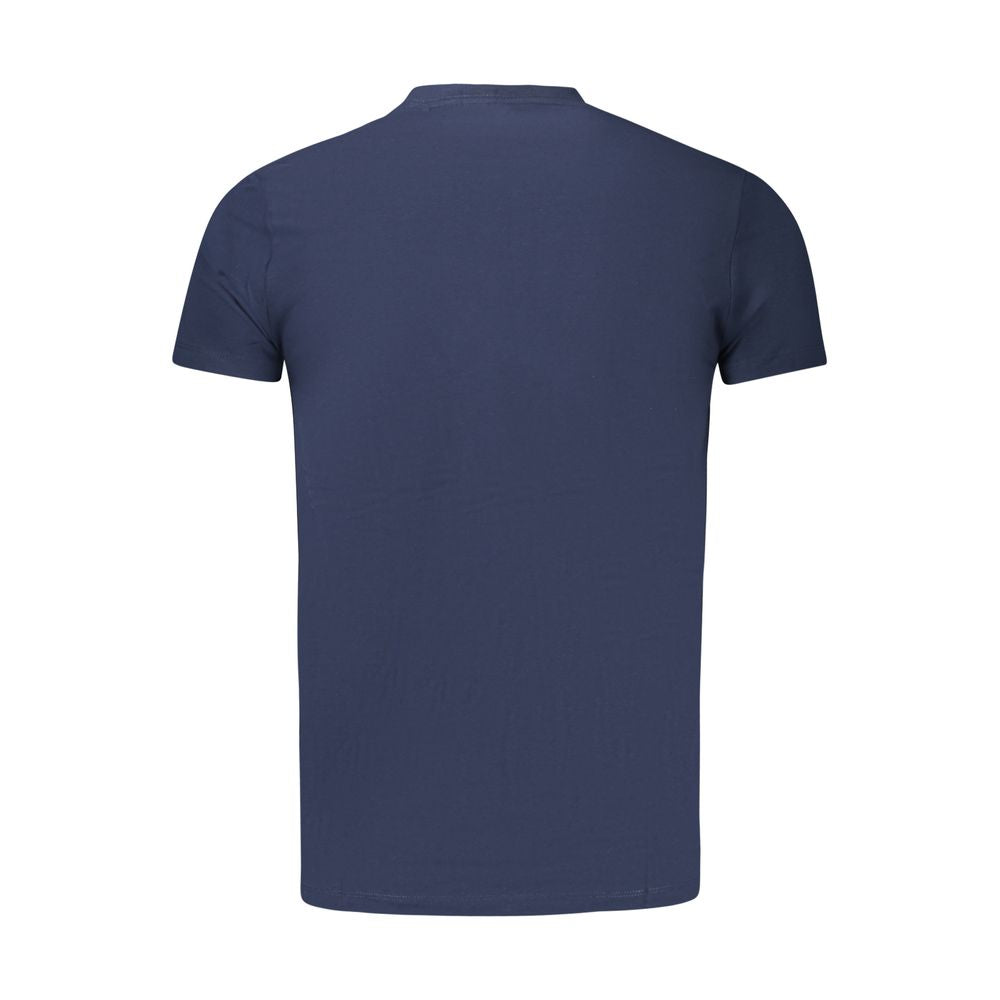 Pepe Jeans blue cotton men's T-shirt with round neckline and short sleeves, casual style, front view.