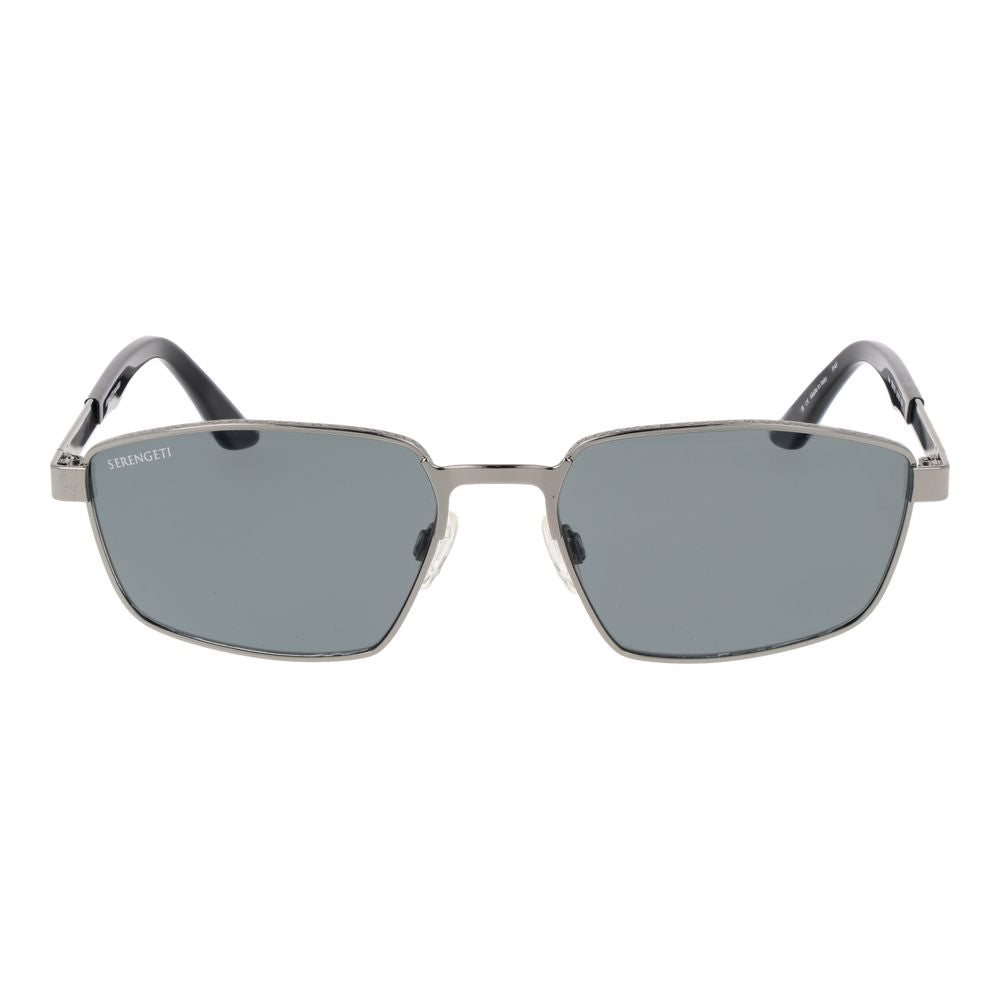 Serengeti gray metal sunglasses with sleek frame and tinted lenses, stylish eyewear accessory.