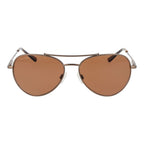 Serengeti brown metal sunglasses with round frames and tinted lenses, stylish eyewear for sun protection.