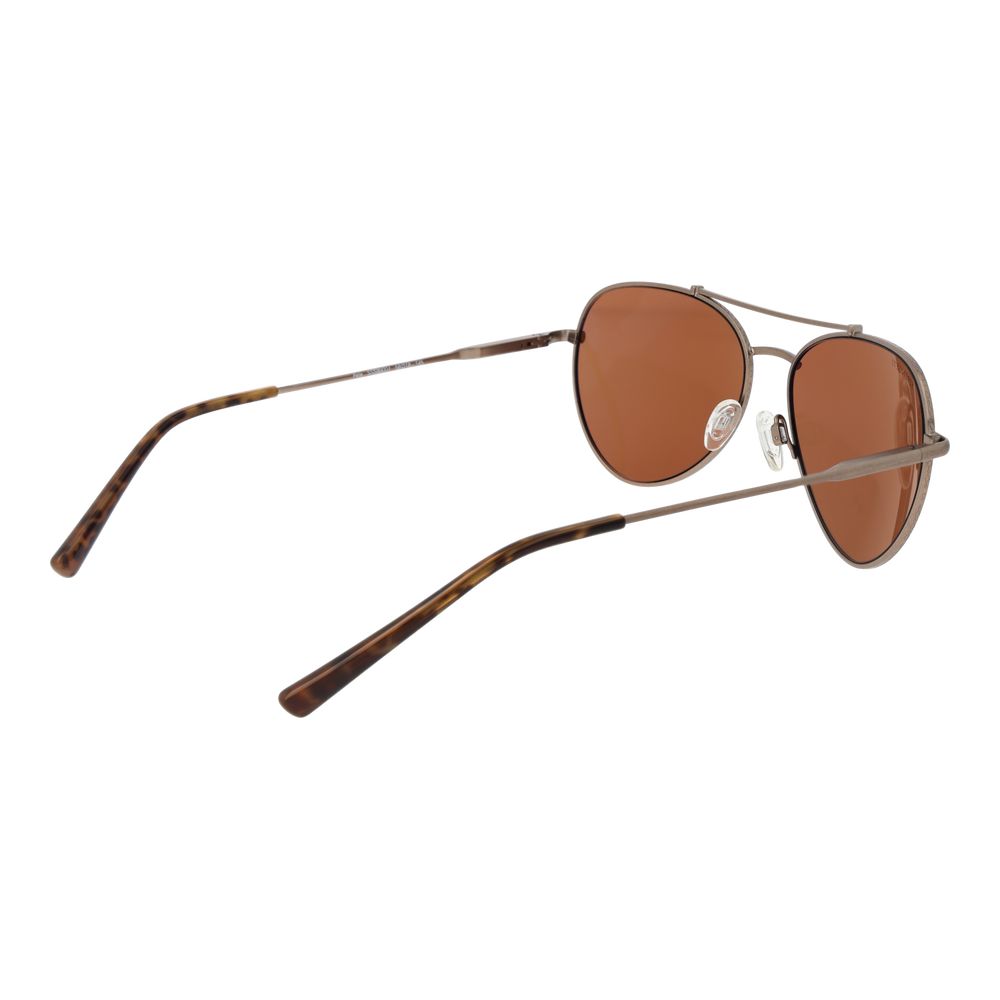 Serengeti brown metal sunglasses with sleek frame and tinted lenses, stylish eyewear for sun protection.