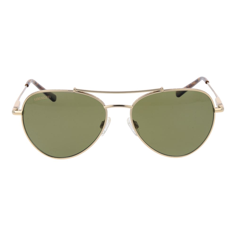Serengeti Gold Metal Sunglasses with slim frame and tinted lenses, stylish eyewear for sun protection