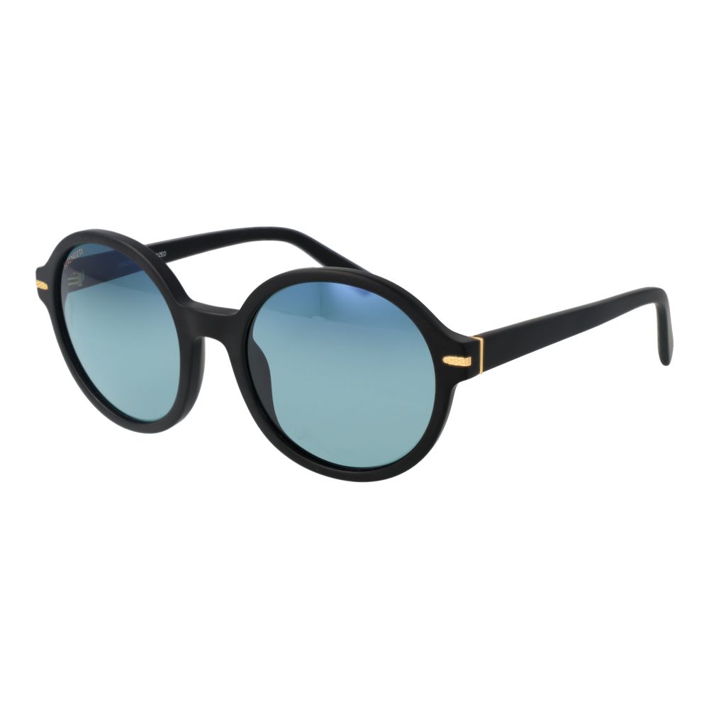 Serengeti black acetate sunglasses with rounded frames and dark lenses, stylish eyewear for sun protection.
