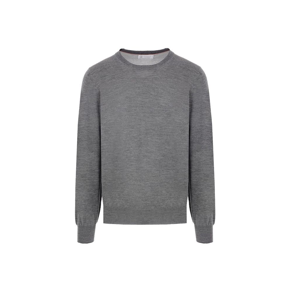 Brunello Cucinelli Gray Cashmere Men Sweater Brunello Cucinelli