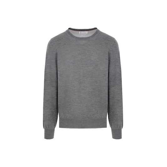 Brunello Cucinelli Gray Cashmere Men Sweater Brunello Cucinelli
