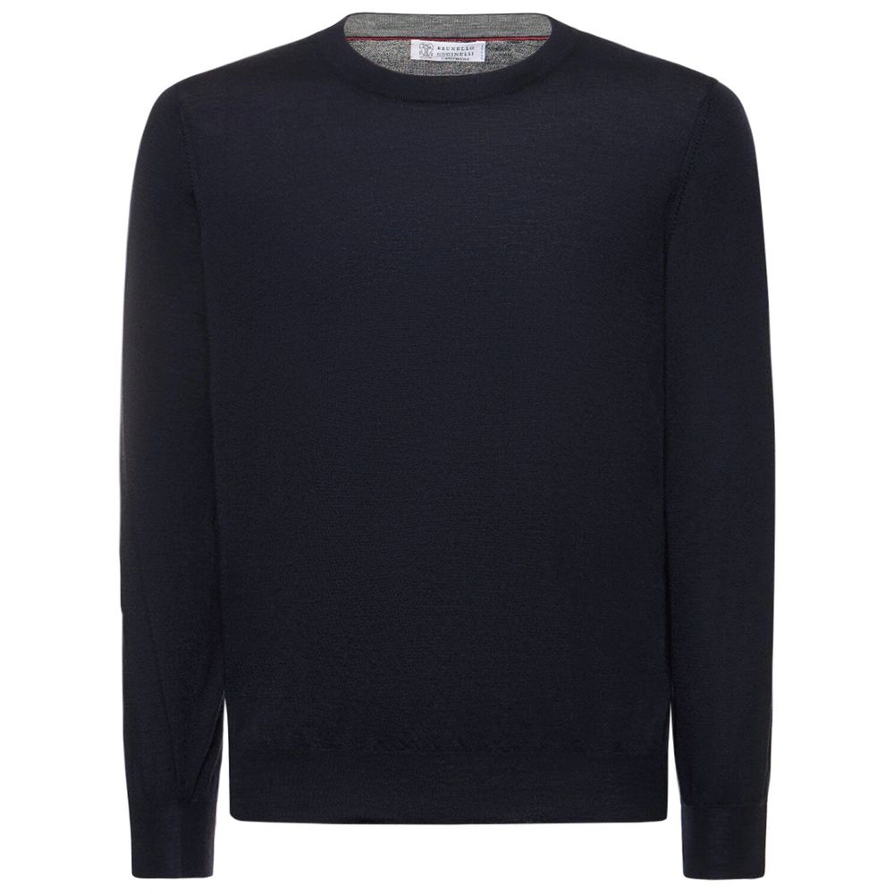 Brunello Cucinelli Blue Cashmere Men Sweater Brunello Cucinelli