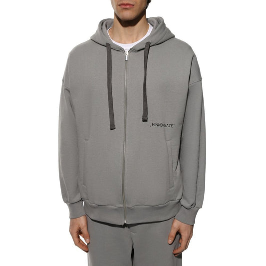 Hinnominate Gray Cotton Men's Hooded Sweatshirt Hinnominate