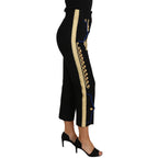 Dolce & Gabbana Military Embellished Pants Black Gold Dress Pant