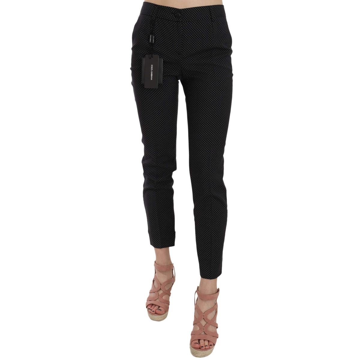 Dolce & Gabbana Polka Dot Slim Capri Trousers Tapered Pants