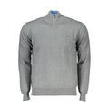 Harmont & Blaine men's gray cotton sweater with crew neckline and ribbed cuffs, casual and comfortable knitwear.