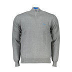 Harmont & Blaine men's gray cotton sweater with crew neckline and ribbed cuffs, casual and comfortable knitwear.