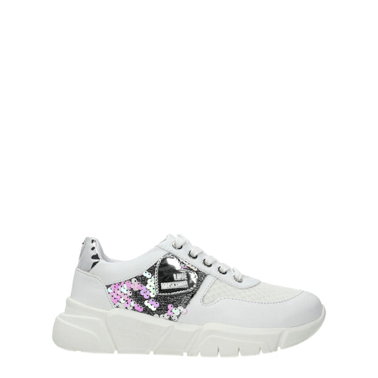 Love Moschino White Fabric Chunky Sneakers Love Moschino