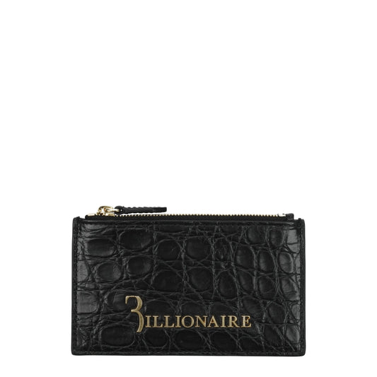 Billionaire Italian Couture Black Crocodile Cardholders Billionaire Italian Couture