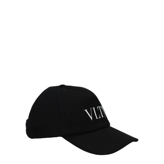 Valentino Garavani Black Cotton Caps Baseball Hat Valentino Garavani