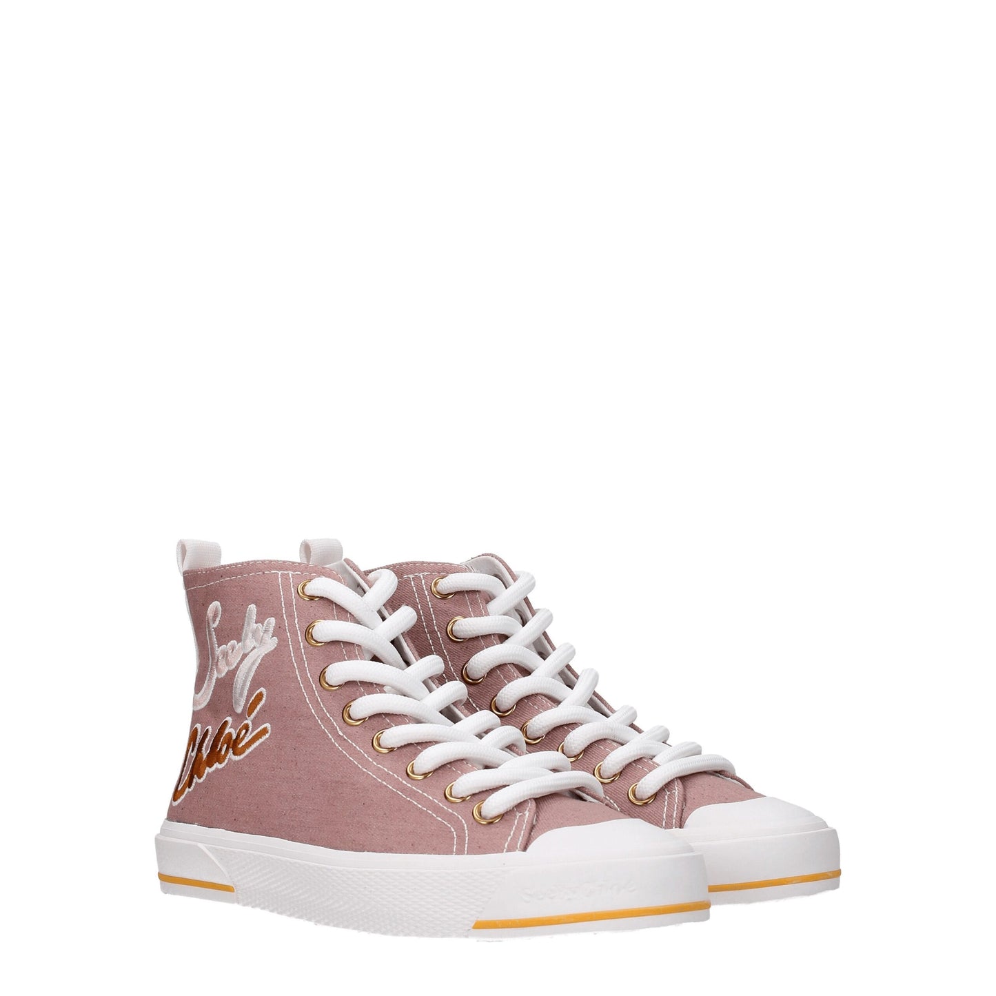 See By Chloé Pink Fabric High Tops