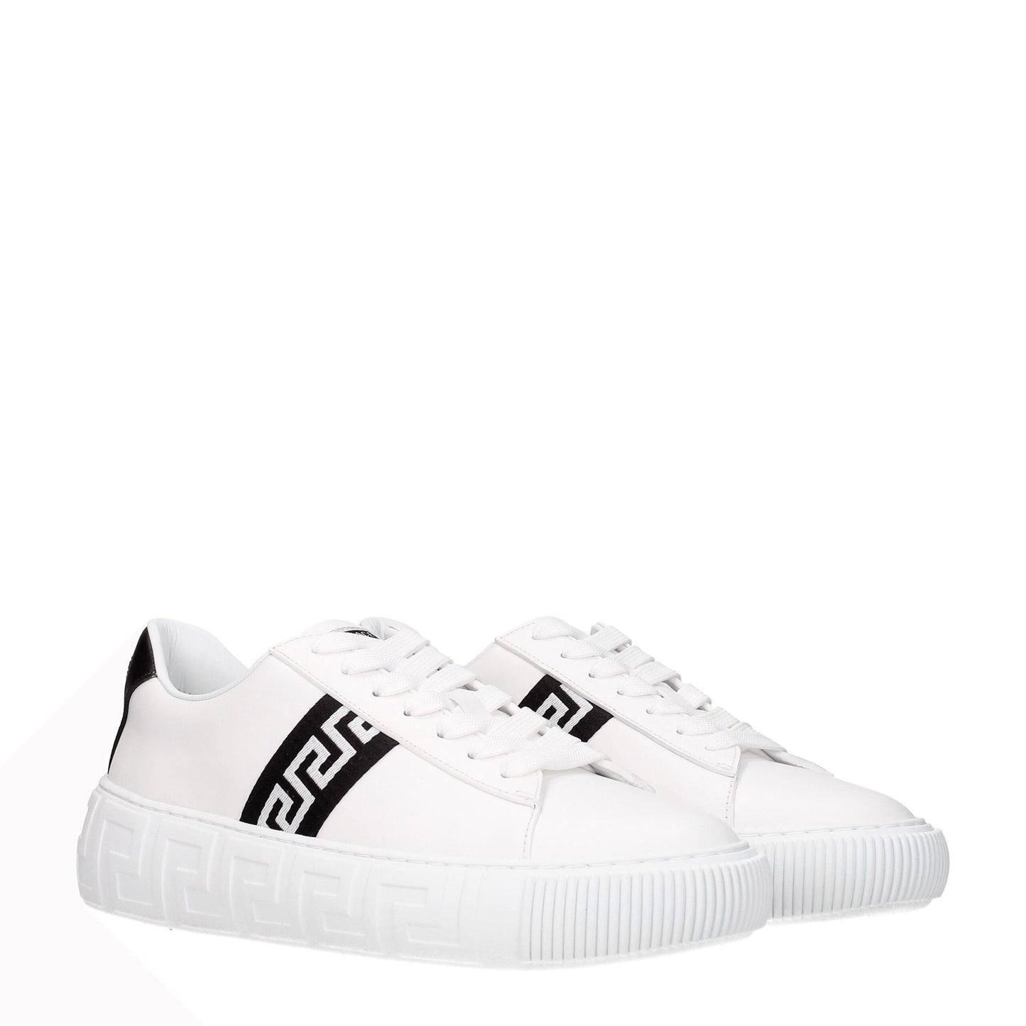 Versace White Leather Sneakers Versace