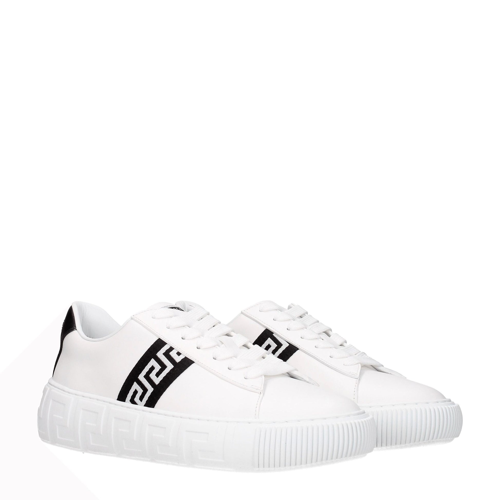 Versace White Leather Sneakers Versace
