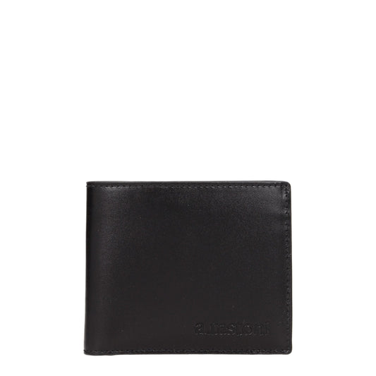Testoni Black Leather Wallets Testoni