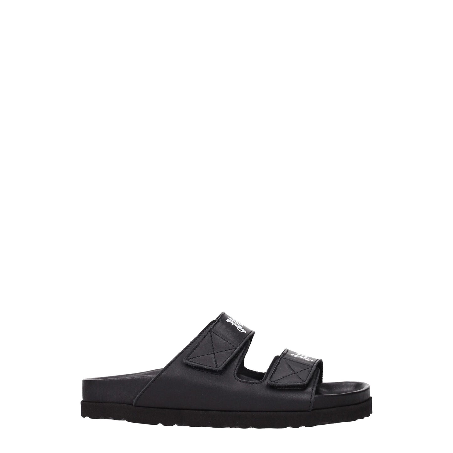 Palm Angels Black Leather Slippers Palm Angels