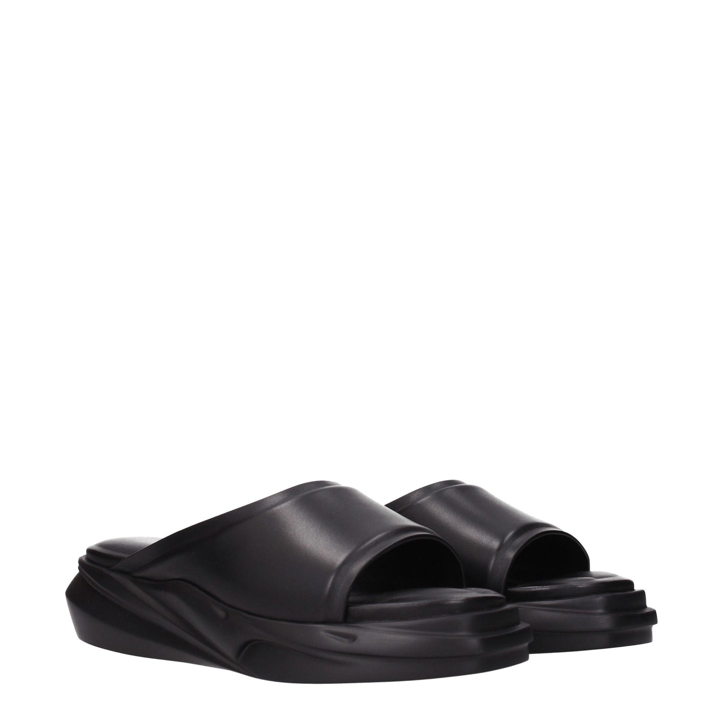 Alyx Black Leather Slippers Sandals Alyx