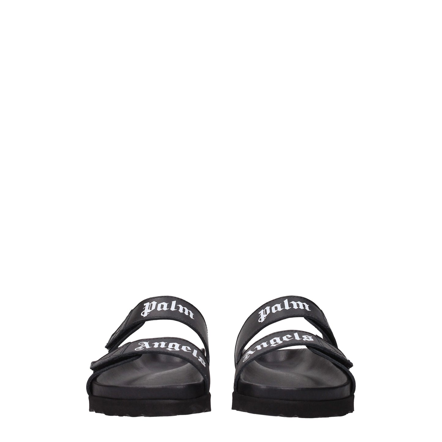 Palm Angels Black Leather Slippers Palm Angels