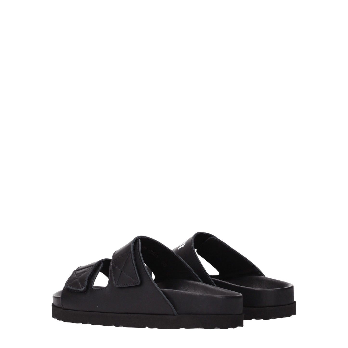Palm Angels Black Leather Slippers Palm Angels