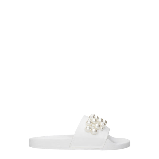 Stuart Weitzman White Leather Slippers Stuart Weitzman