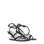 Fendi Multicolor Leather Flat Sandals Fendi