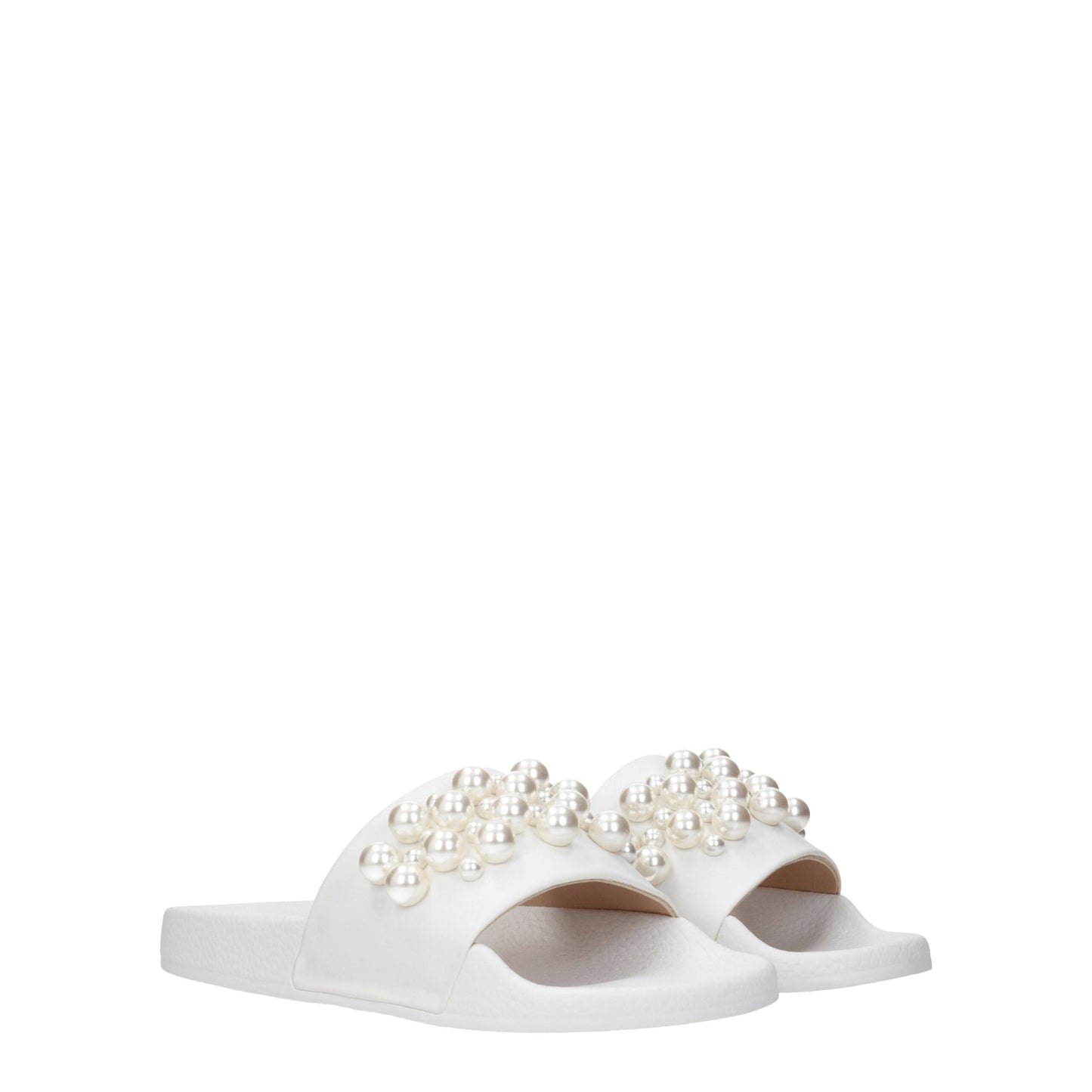 Stuart Weitzman White Leather Slippers Stuart Weitzman