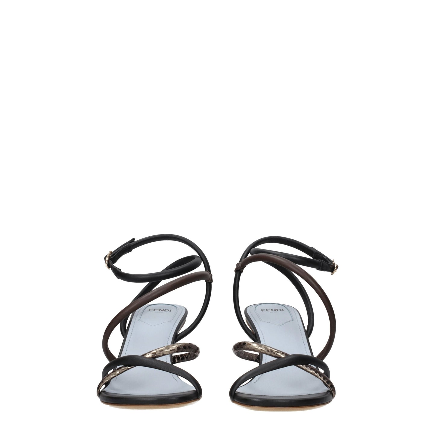 Fendi Multicolor Leather Flat Sandals Fendi