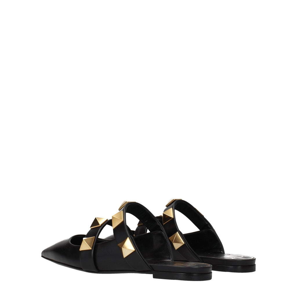 Valentino Garavani Black Leather Mules Valentino Garavani